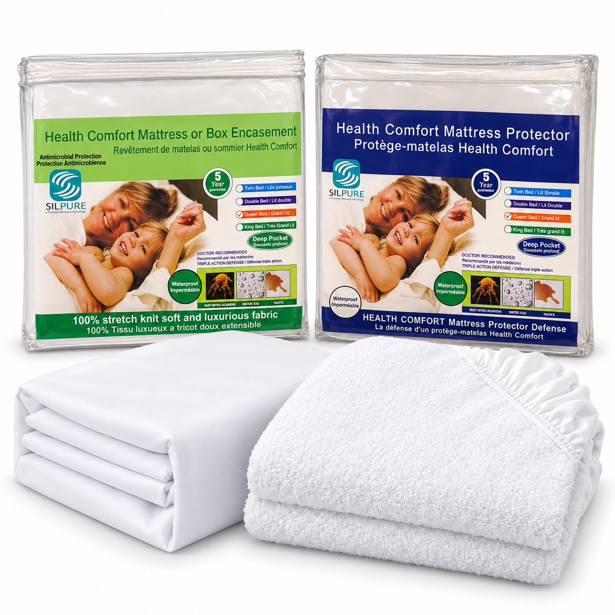 Bed Bug Protection Bundle – Mattress & Box Spring Encasement + Waterproof Terry Mattress Protector